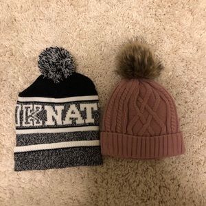 Victoria’s Secret Pink beanie and pink beanie